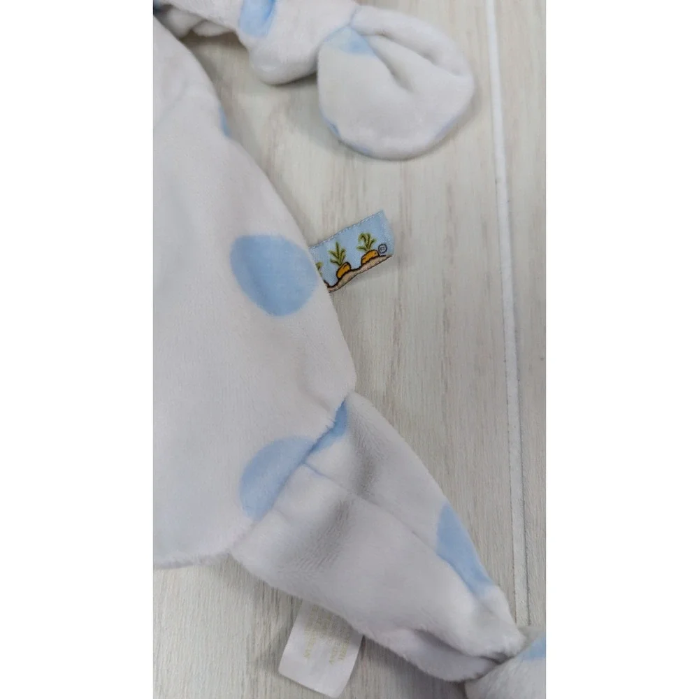 Bunnies By The Bay Puppy Dog Lovey Blue Dot Tan spot eye Security Blanket Knotty